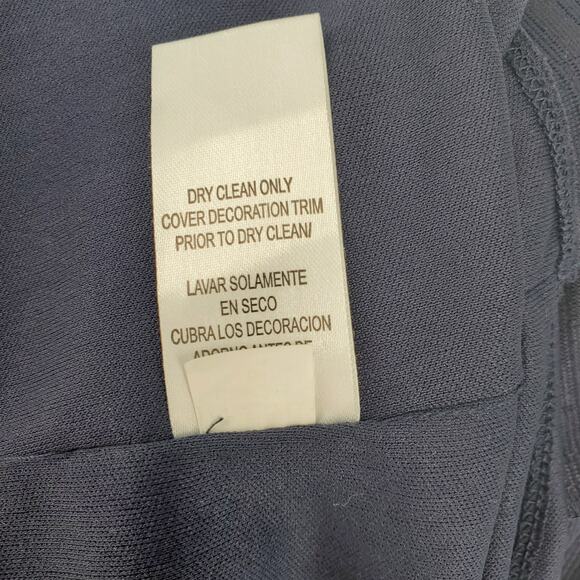 Sandra Darren Navy White Ponte Knit Sheath Dress Pockets Lined Womens 14 New - Picture 7 of 8